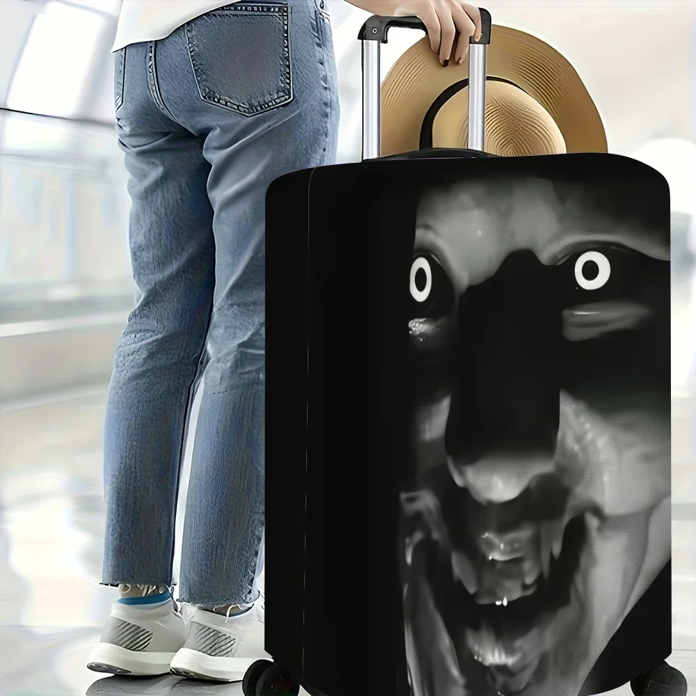 1pc awesome monster face print luggage cover. Fits suitcases from 18 to 32 inches; effectively protects your luggage