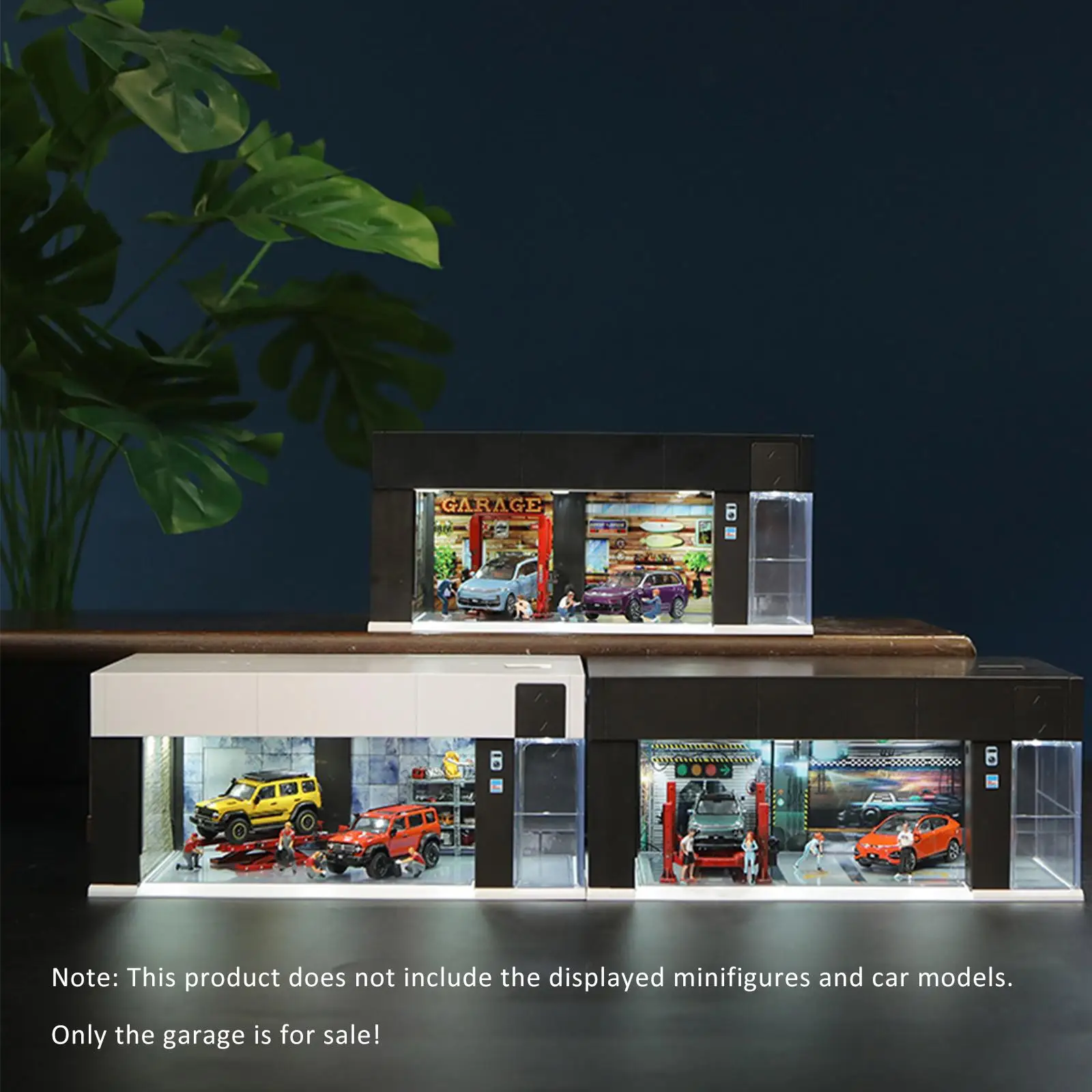 

1/64 Parking Lot Display Case Lighted Decor for Desktop Birthday Gift Layout