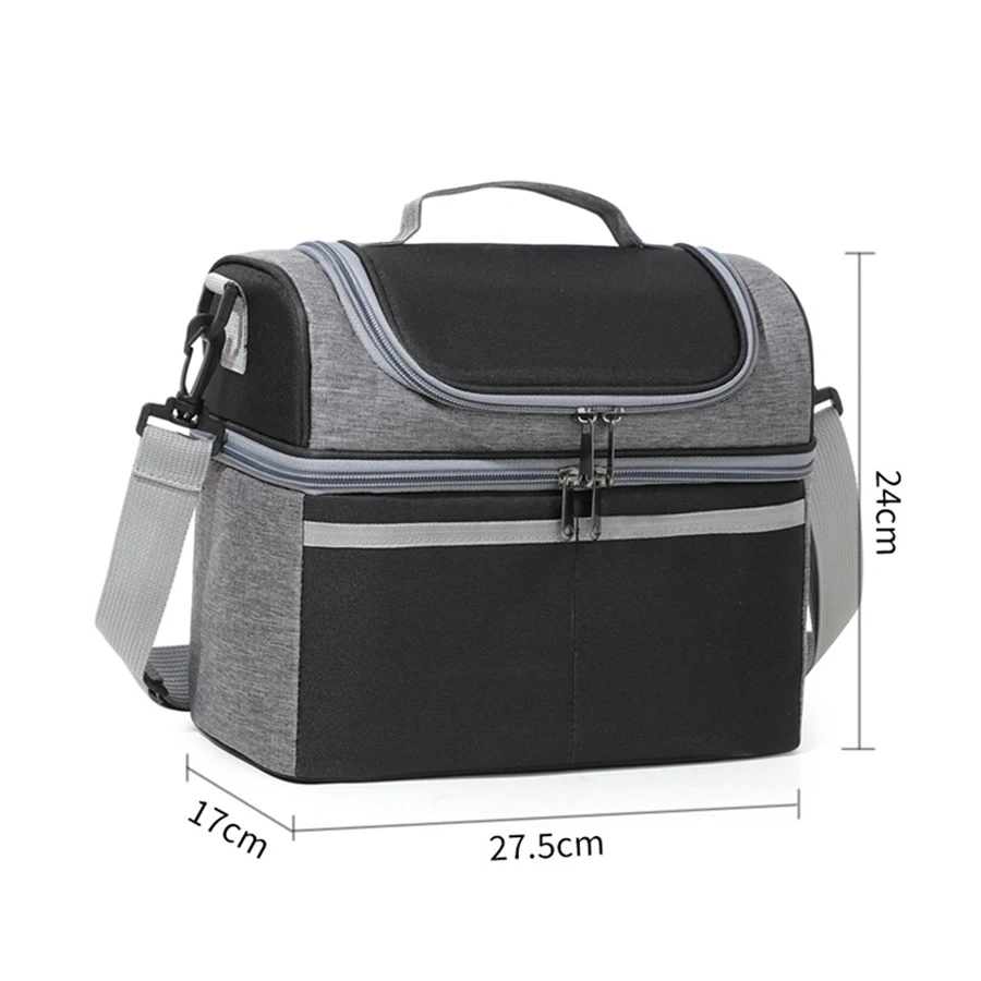 Borsa termica multifunzione Oxford di grande capacità Borse da pranzo termiche portatili impermeabili con cerniera per la conservazione degli alimenti da picnic all'aperto