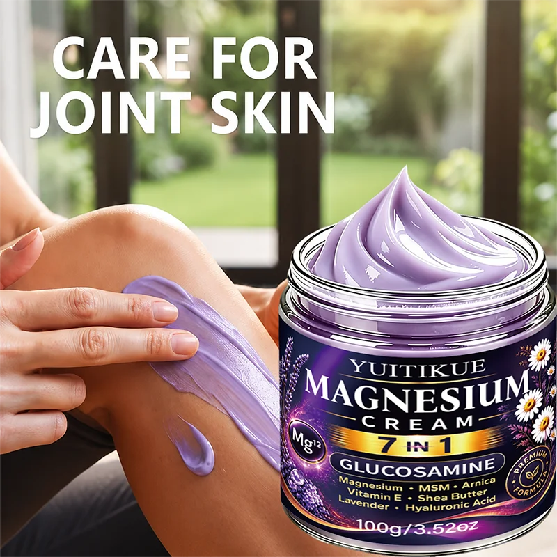 7 In 1 Magnesium Cream YUITIKUE 100g Glucosamine MSM Arnica Lavender Hyaluronic Acid Daily Joint & Body Nourishing Care Cream