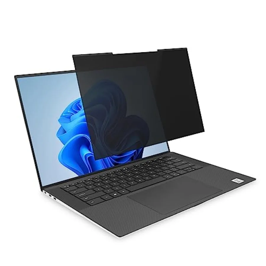 

16-inch laptop privacy screen for office use, magnetic aluminum frame, black, removable 16:10 filter with anti-glare and blue l