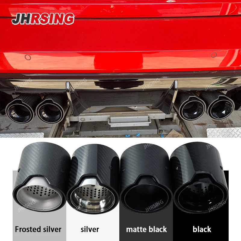 1PC outlet 93mmlength 90mm without logo stainless  tail tips carbon  fiber for car muffler pipe decoration modificated