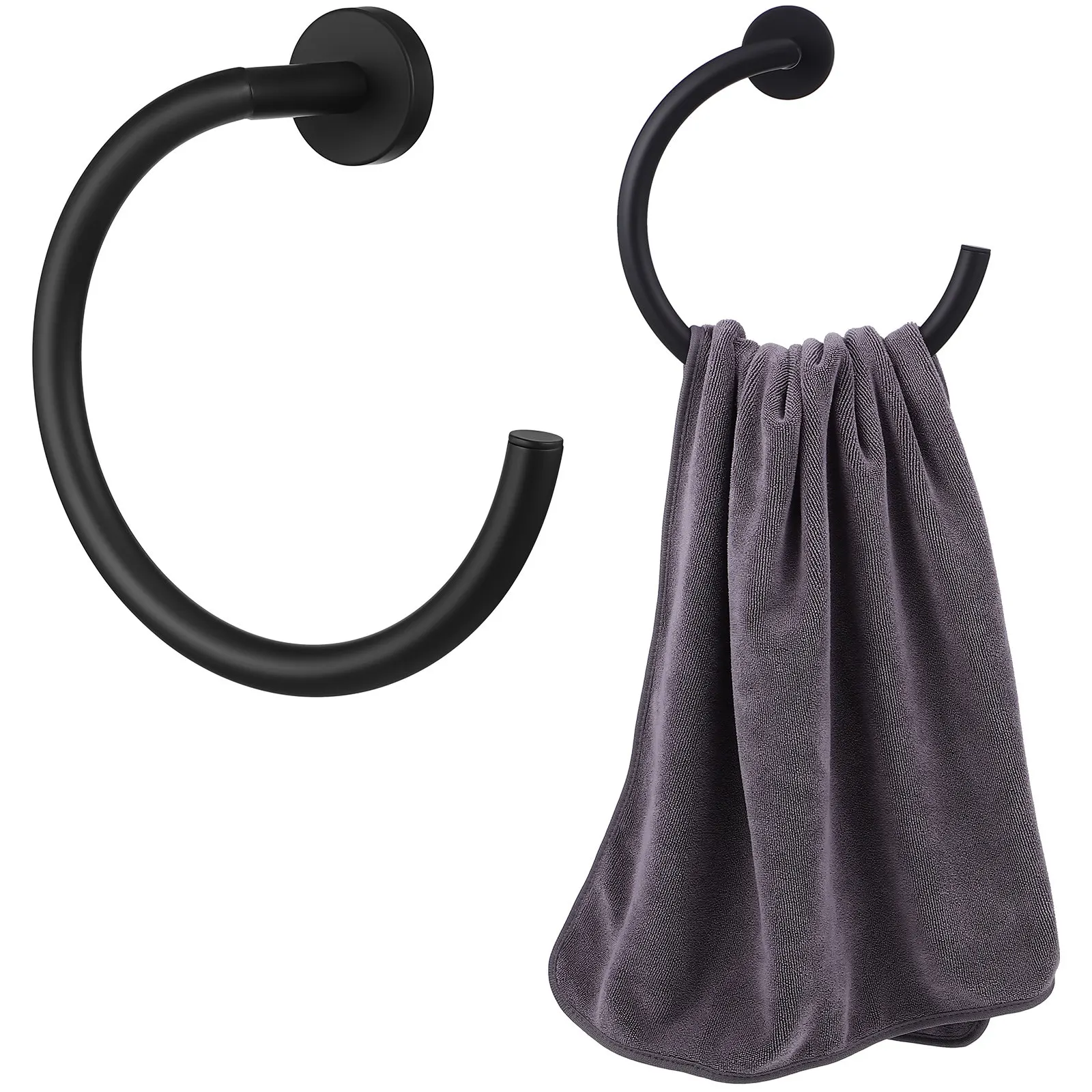 

Кольцо-держатель для полотенец из нержавеющей стали, полукруглый настенный органайзер для ванной комнаты, экономящий пространство, вешалка для полотенец