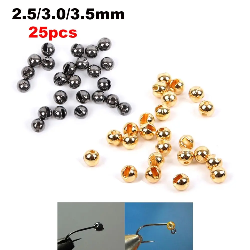 Durable Fishing High Quality 2.5mm/3.0mm/3.5mm/4.0mm Tungsten Alloy Slotted Bead Fly Tying Material Tungsten Beads