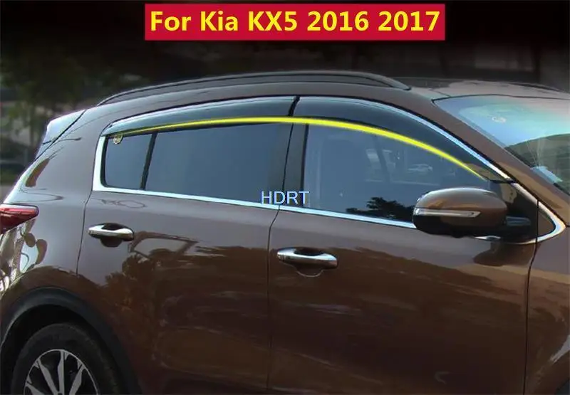 

Window Visor For Kia KX5 Sportage 2016 2017 Car Styling Window Deflector 4pcs Sun Guard Rain Vent Covers Protector Accessories