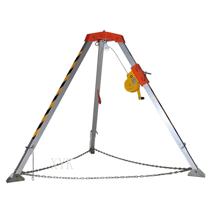 Fire Emergency Rescue Tripod Confined Space Tripod Collapsible Well Head Cave Exploration Aluminum Alloy Lifting Bracket