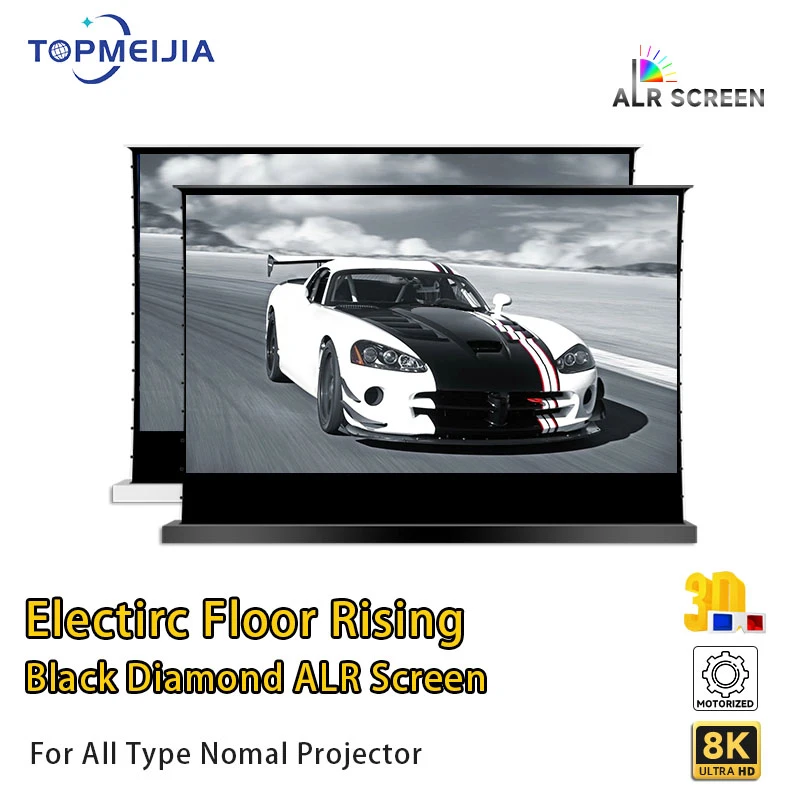 

133 Inch Home Cinema ALR Floor Standing Portable Stage Electric Self-Rising Projector Screen With Smart Voice Control