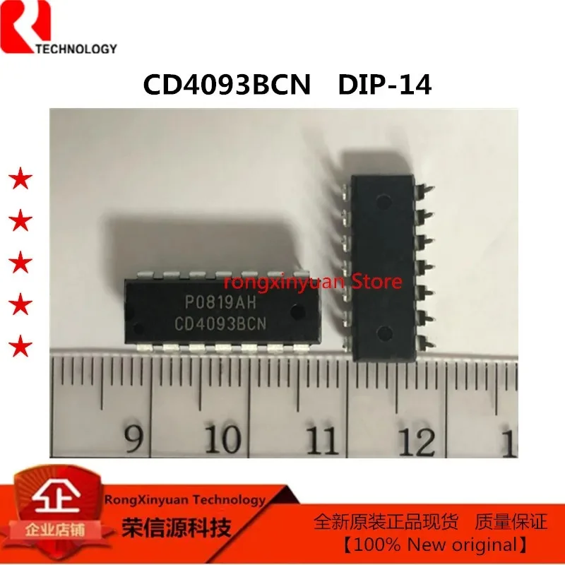 5pcs/lot CD4093BCN CD4093 DIP-14  Quad 2-Input NAND Schmitt Trigger  100% New Original