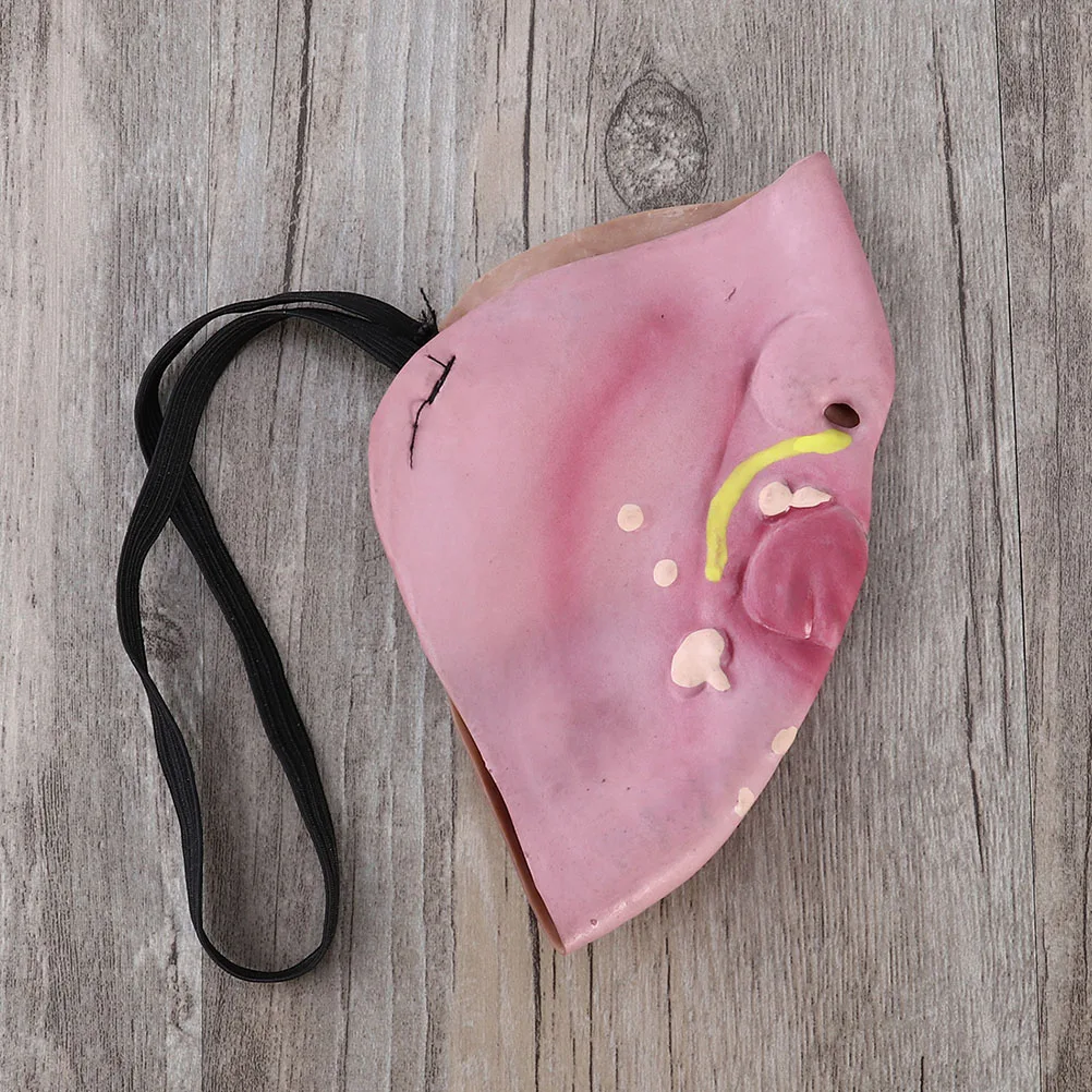 

2Pcs Half Masks Latex Durable NonFading Halloween Carnival Half Face Covers Stage Cosplay Props Funny Design
