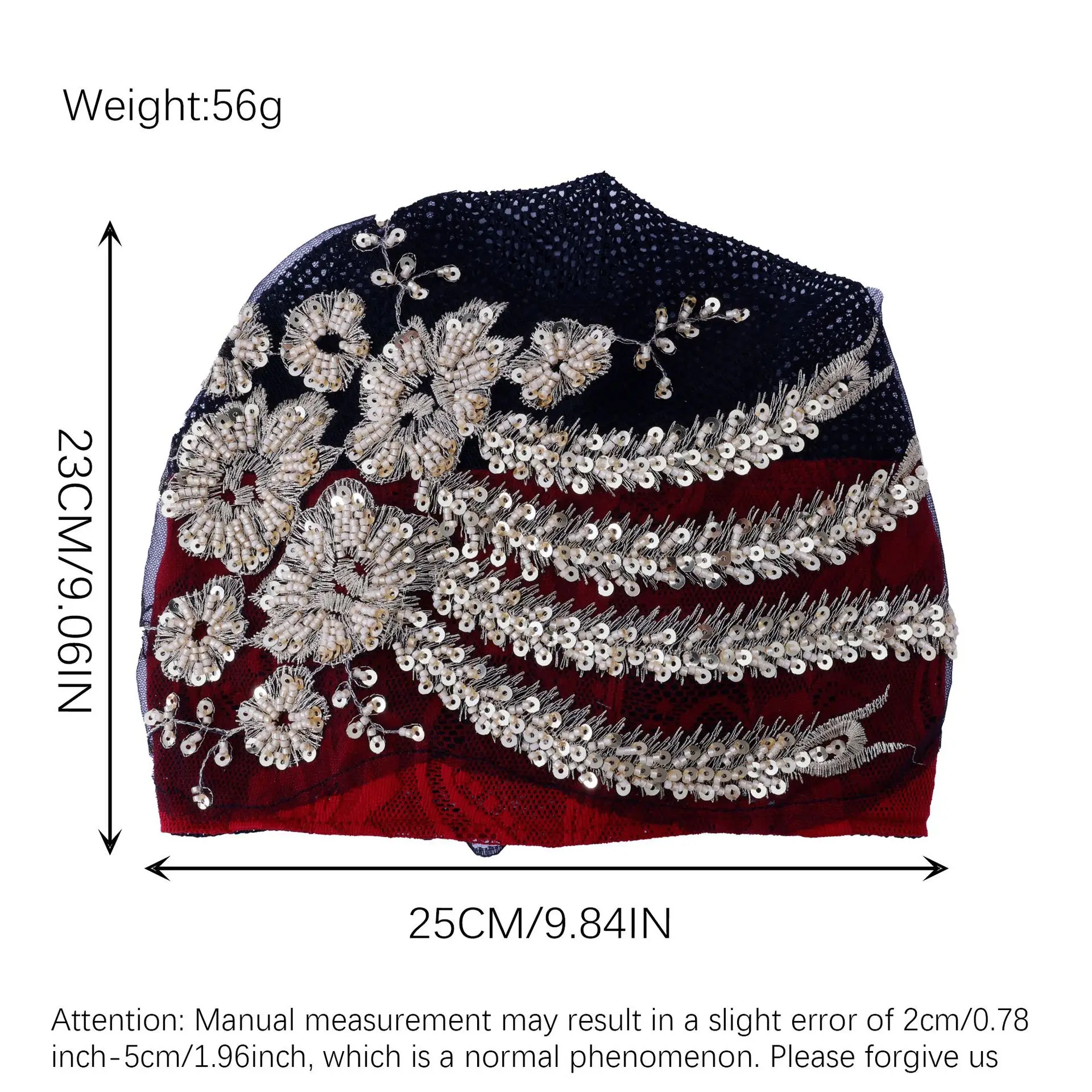 ファッション女性用スパンコール付きケモキャップ、レースフラワーターバン、ムスリムヒジャブ、ビーニー、ボンネット、ビーズ付きヘッドスカーフ、脱毛用ヘッドラップ、ターバン、新作