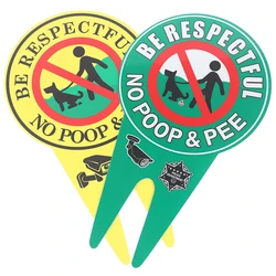1pc Dubbelzijdig Geen Poepen Hond Teken Geen Plassen Hond Teken Met Staak Stop Honden Van Poepen Of Plassen op Uw Gazon Tuin Bewegwijzering