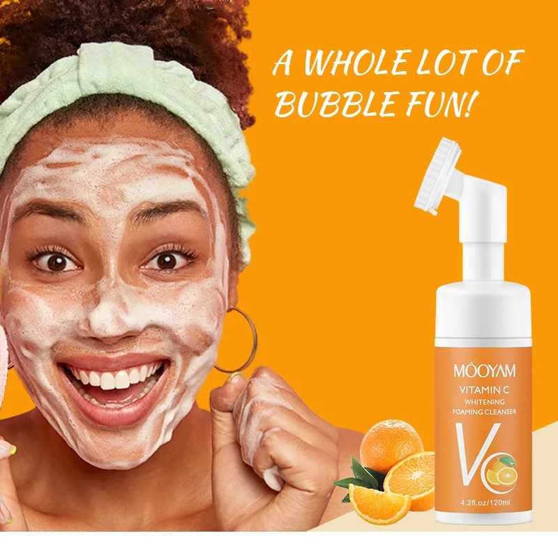 

Press Silicone Brush Head Foam Facial Cleanser Foaming Cleansing Milk Moisturizing Makeup Remover Bubble Cleansing Mousse