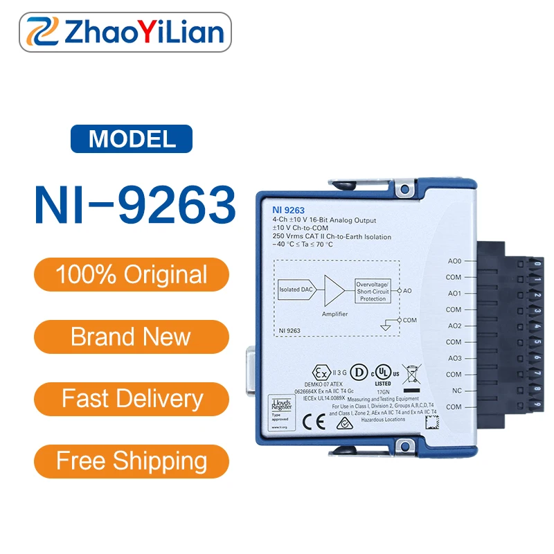 National Instruments NI-9263 C Series 4 Channel 16Bit 100kS/s ±10V Analog Voltage Output Module For cDAQ cRIO