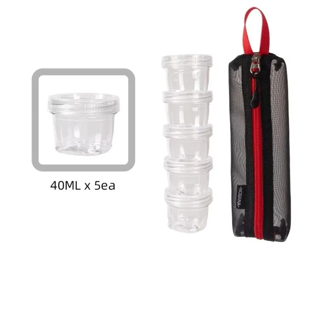 Portable Camping Spice Kit 5 Bottles Container Bag Travel Spice Container Clear Bottles Compact Size Condiment Container