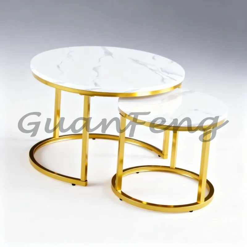 Sintered Stone Coffee Table Modern Living Room Home Furniture with Sturdy Metal Frame