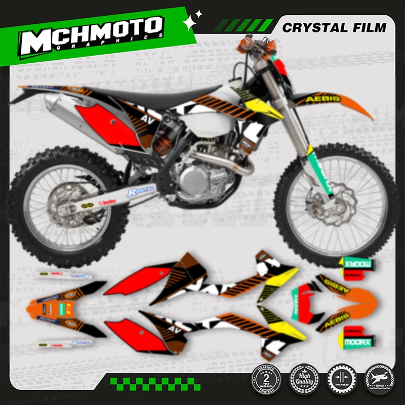 

MCHMFG Full Set Custom Motorcycle Graphics Background Decal Sticker Kits for KTM EXC XCW 2012 2013 SX SXF 2011 2012