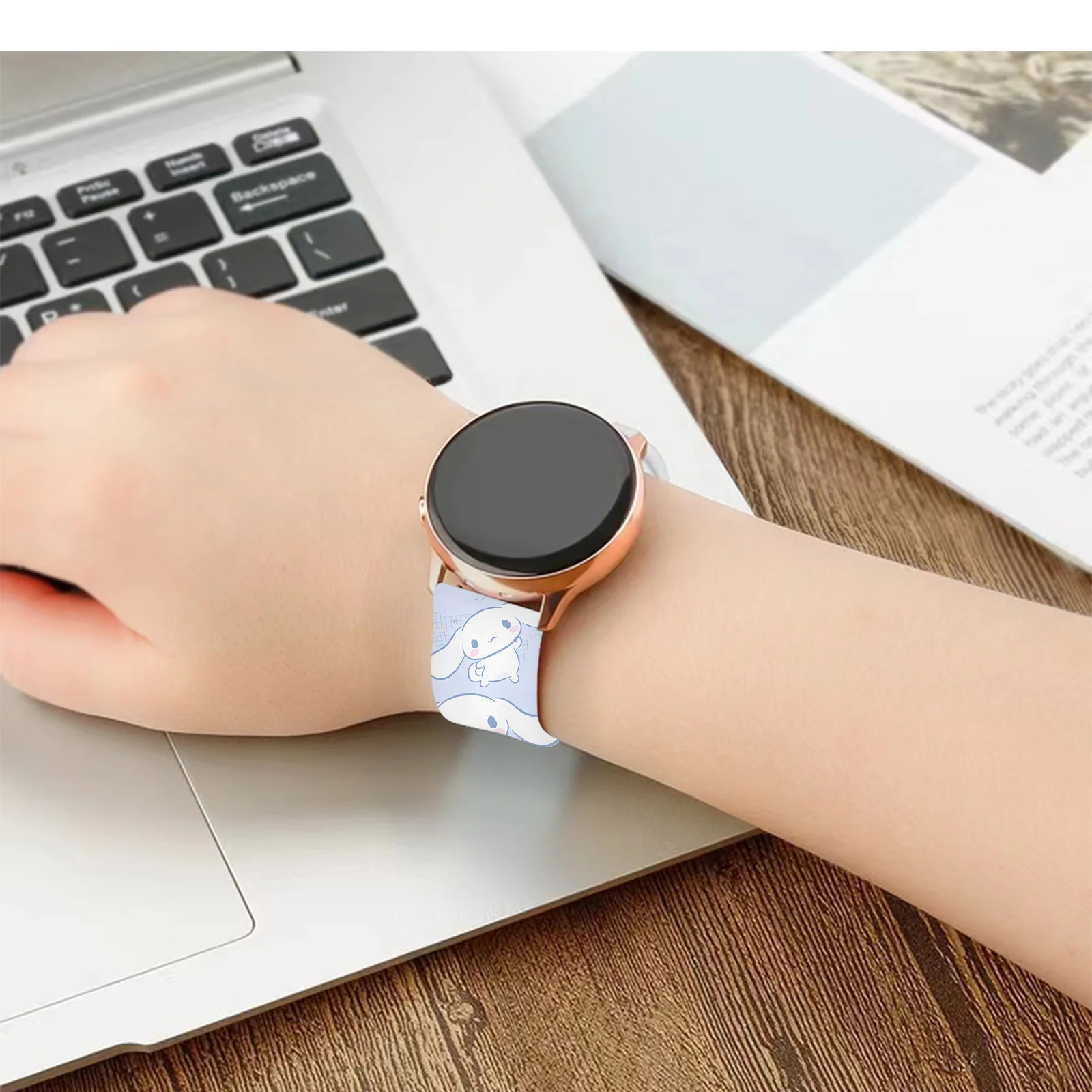 20 مللي متر سينامورول حزام مطبوع جديد لساعة سامسونج جالاكسي 7/6/5 40 مللي متر 44 مللي متر حزام ساعة قابل للاستبدال لشاومي هواوي Amazfit