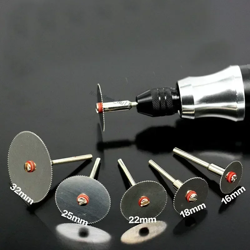 

6Pcs/set Stainless Steel Slice Metal Cutting Disc with 1 Mandrel for Dremel Rotary Tools 16 18 22 25 32mm Cutting Disc