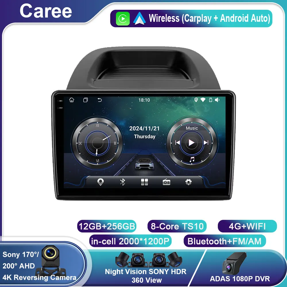 

Car Carplay Screen For Ford EcoSport Eco Sport 2017 - 2023 Car Radio Player Android 14 GPS Navigation Bluetooth Wifi No 2din DVD