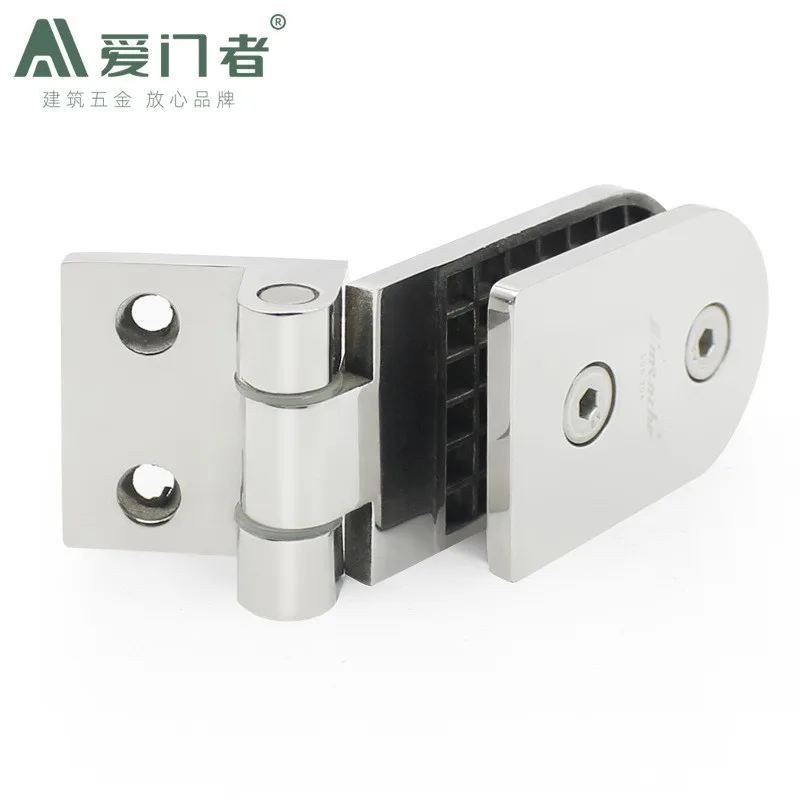 Stainless Steel Shower Room Glass Hinge Frameless Tempered Glass Door Hinge Glass Clamp 90 Degrees