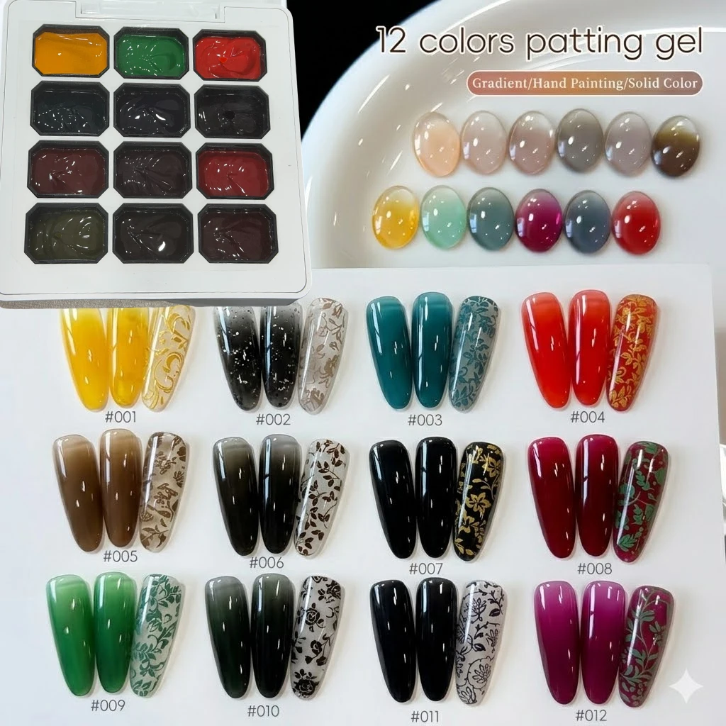 12-color candy-colored semi-transparent gel nail polish gradient semi-permanent removable UV LED nail polish