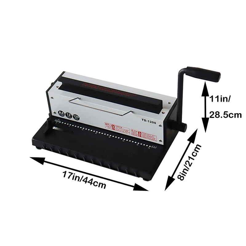 34 فتحة مكتب دليل سلك لفائف آلة تجليد حلزونية 3:1 اللكم ملزمة 120 ورقة قدرة تجليد الورق