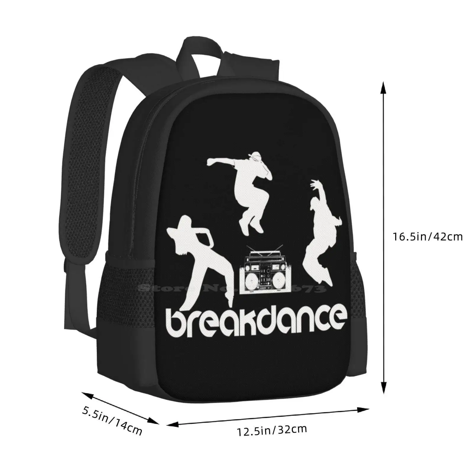 Breakdance Hot Sale Backpack Fashion Bags Breakdancing Breakdancer Music Pop Hip Hop Hiphop Rapper Beatboxing Breaker Bboy B