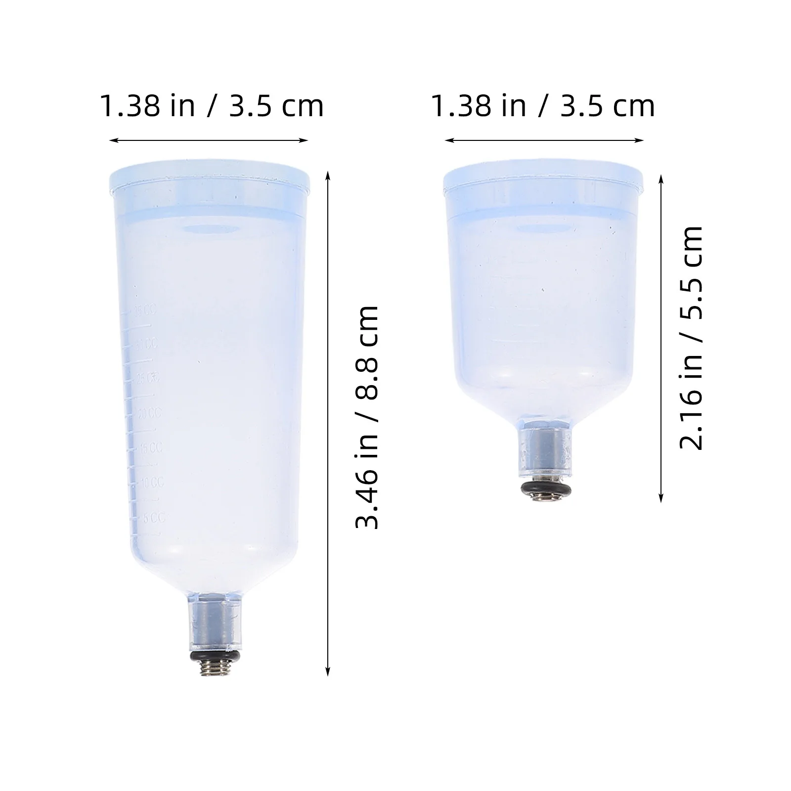 2 قطعة حاوية طلاء البخاخة القابلة لإعادة الملء كوب صباغ شفاف قابل للفصل من النوع المنفصل للرسم بالألوان المائية الزيتية سعة كبيرة #3