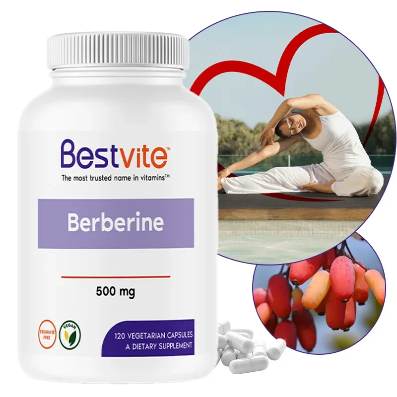 BESTVITE Berberine 500 Mg (120 Veggie Capsules) - Heart Health, Overall Health, Antioxidant