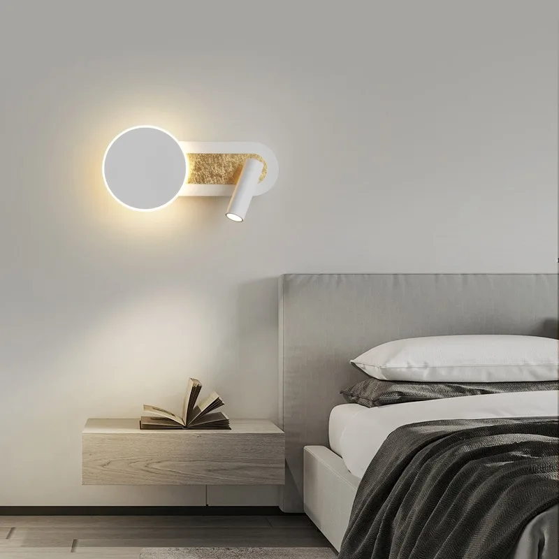 Imagem -05 - Modern Led Wall Spot Light Preto e Branco Cabeceira Noite Leia Lâmpada Quarto Sala de Estar Hotel Wall Sconces Cabeceira Sconces