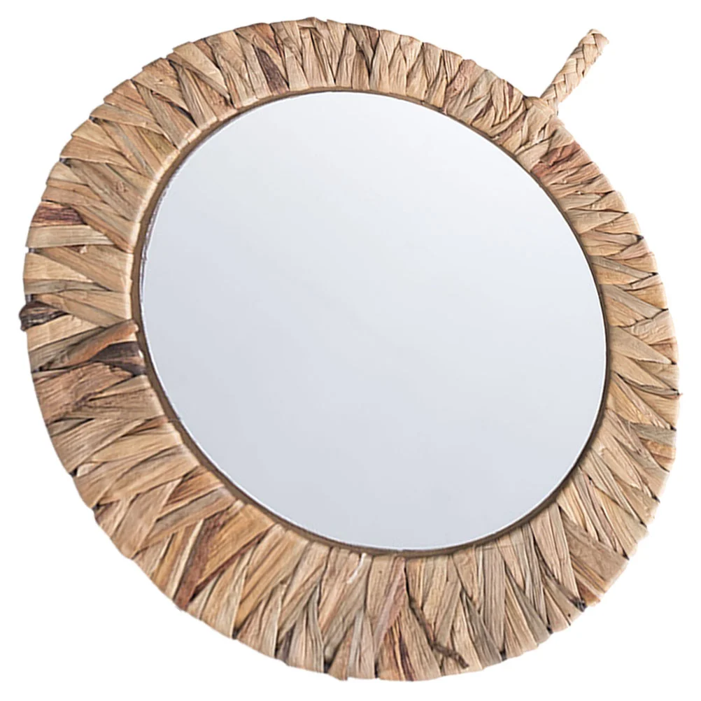 

Тканое настенное зеркало, декор для спальни, круглые декоративные зеркала, подсветка для макияжа, кружево в стиле бохо, украшение для ванной комнаты