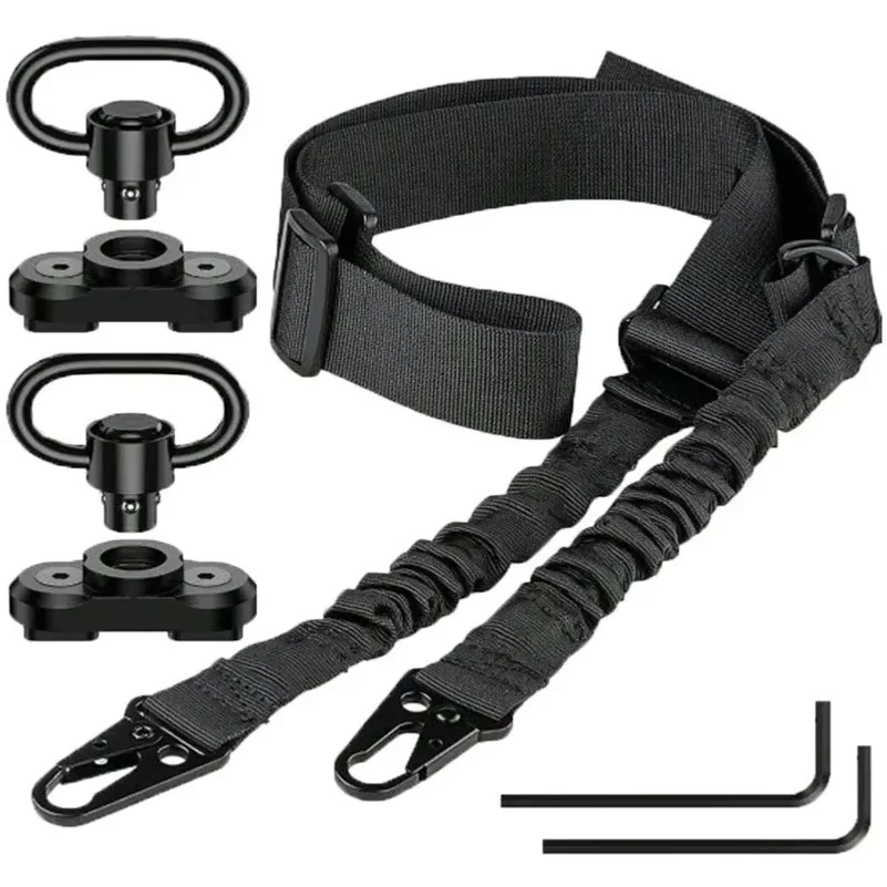 Tactical Gun Sling Two Points Rifle Sling Adjustable Length Multi-Mission Strap for AR AK Rifle Universal QD Sling Outdoor
