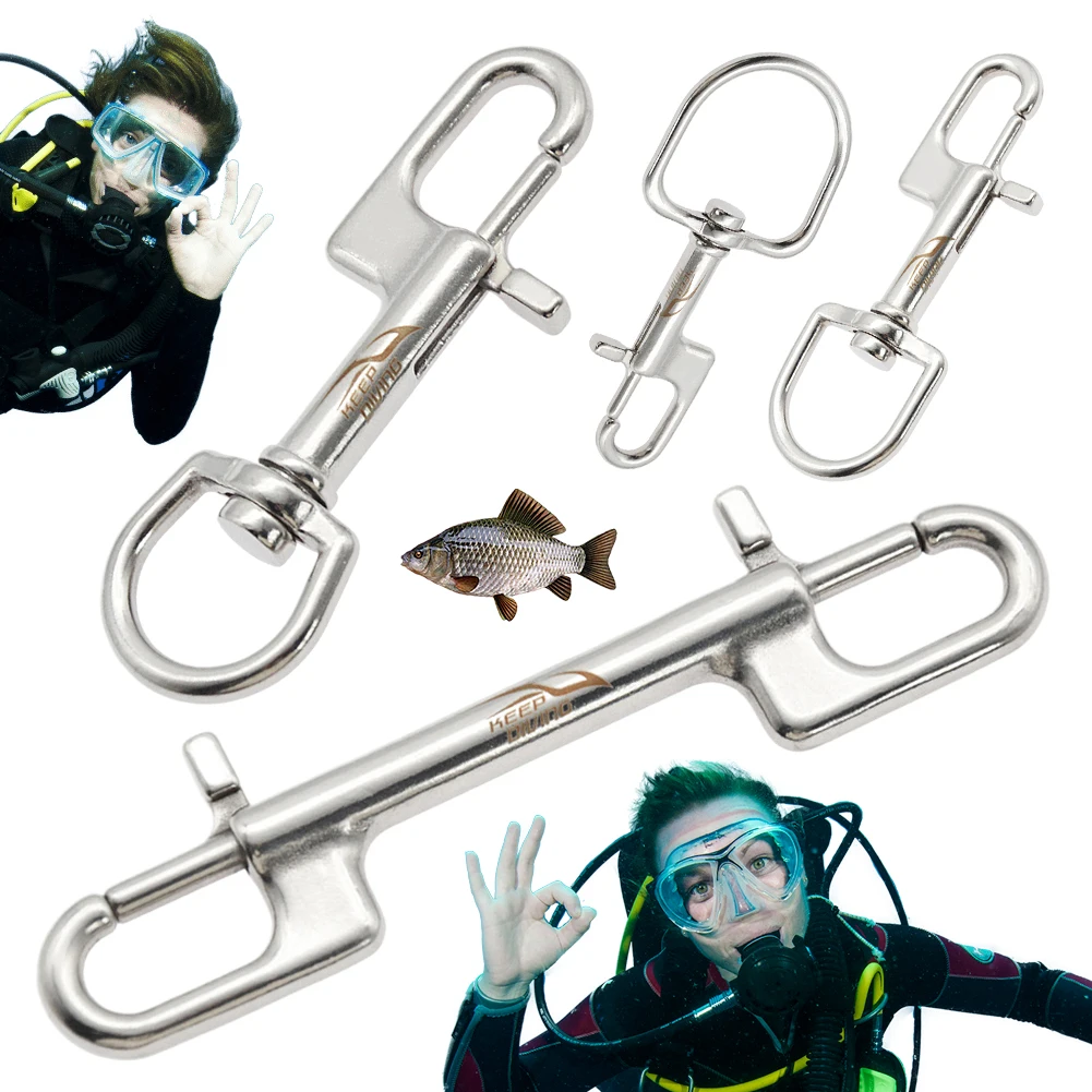 316 Stainless Steel Bolt Snap Hook Swivel Eye Bolt Snap Hooks Marine Diving D Ring Snap Hooks BCD Accessories Diving Equipment