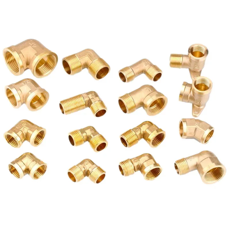

1 шт. 1/8 "1/4" 3/8 "1 1/2 1 дюйм внутренняя наружная резьба 90 градусов латунный коленчатый фитинг для труб соединитель для воды, газа, масла