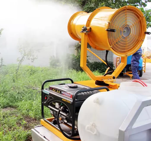 Customized Frequency Conversion Fan Misting System 60m Useful Mist Sprayer Fog Cannon 11KW IP55 Automatic For Construction & Min
