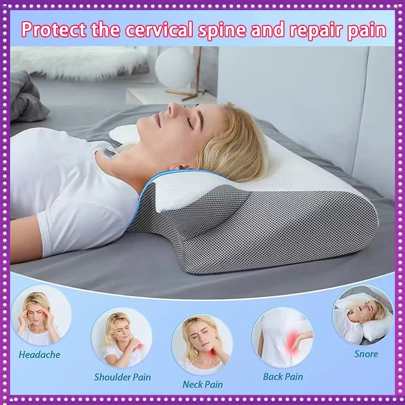 

Hot-quality Memory Foam Protection Slow Rebound Pressure Reduction Butterfly Pillow Ergonomic Horn Protection Neck Pillow
