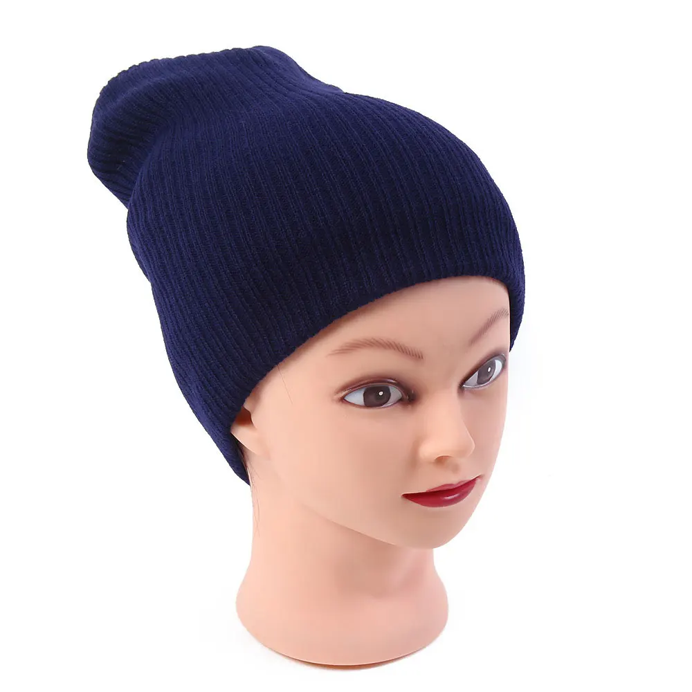 Gorro Men Women\'s Winter Hats Stretchy Slouch Beanie Light Weight Knit Skull Cap Black Gray Navy Ivory Royal Blue Red Dark Green