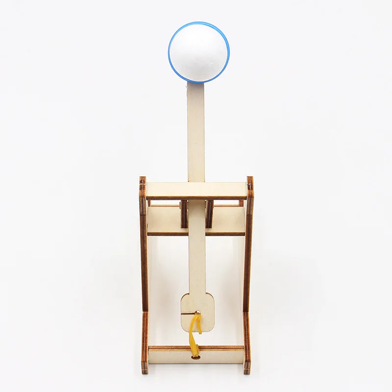Kit modello catapulta in legno fai-da-te Trebuchet Science Assemblaggio Building Blocks Giocattoli per bambini Giochi di esperimenti di fisica G180