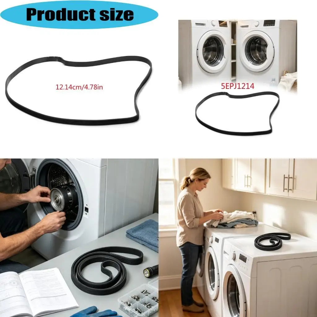 J1HF Laundry Appliance Drive Belt 1214mm for 5EPJ1214, Rubber Ribbed Belt Loop