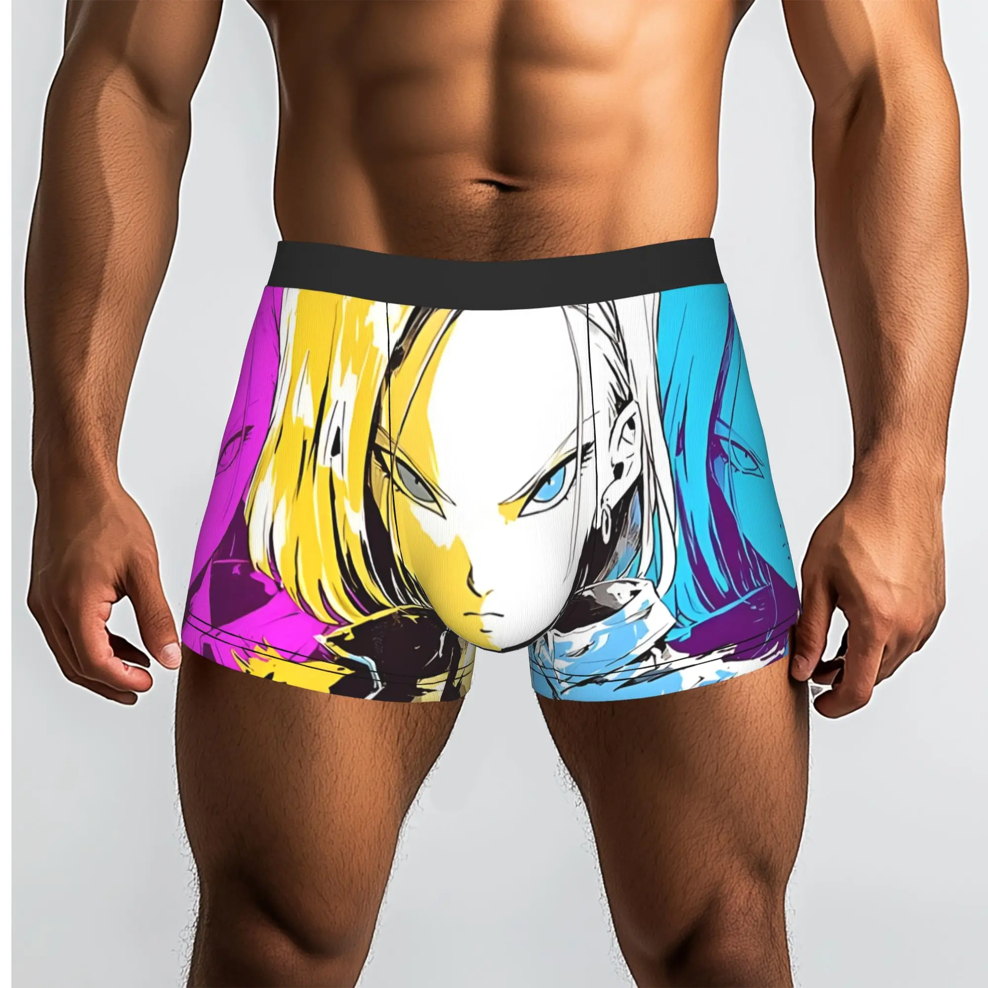 

Трусы-боксеры для мужчин Android Baddie Villain Waifu Anime Dragon Ball, удобные шорты-боксеры