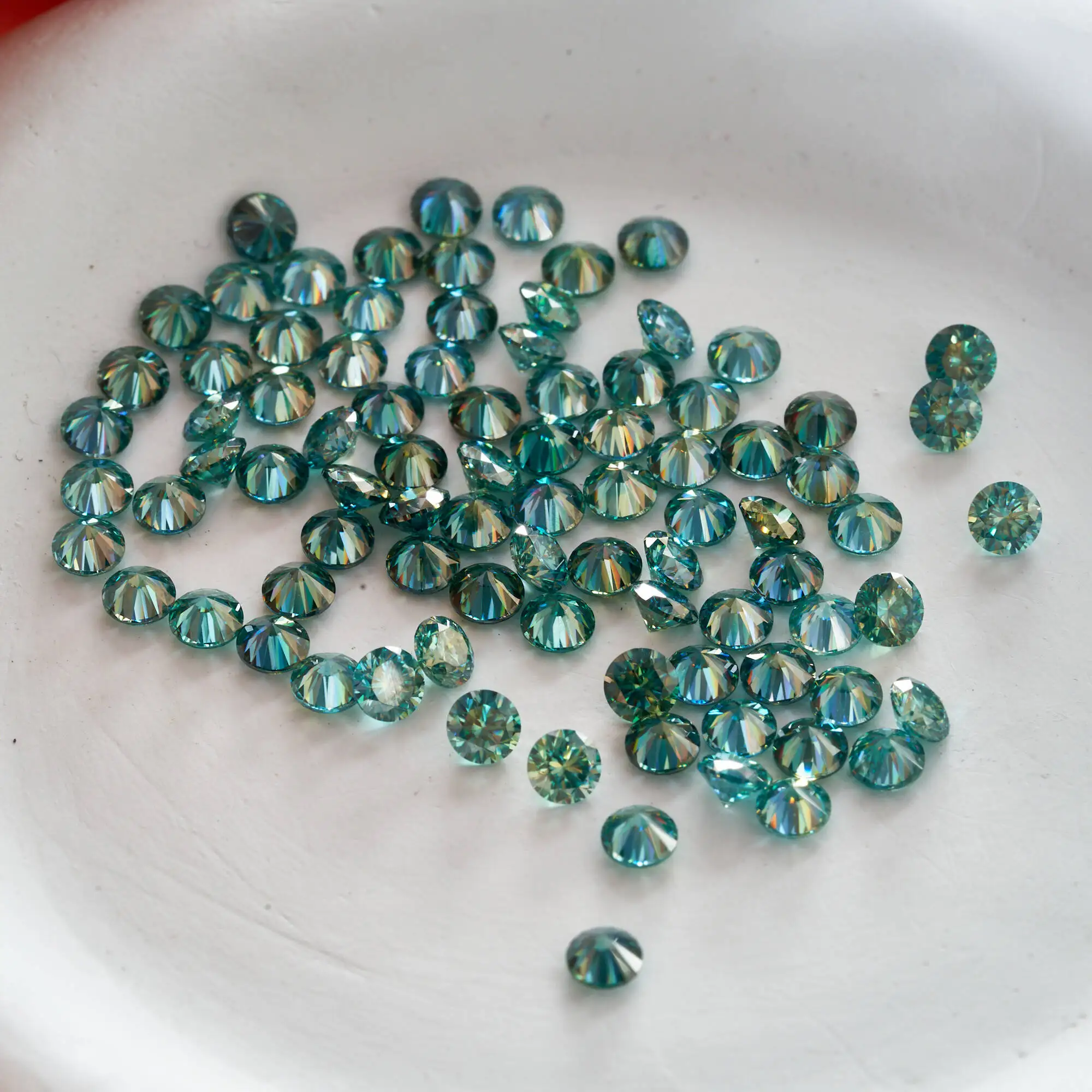 SG 0.1-5CT Bluegreen Color Moissanite VVS1 3EX Cut Light Blue Green Color Moissanite Loose Stone Certified DIY  Silver Jewelry