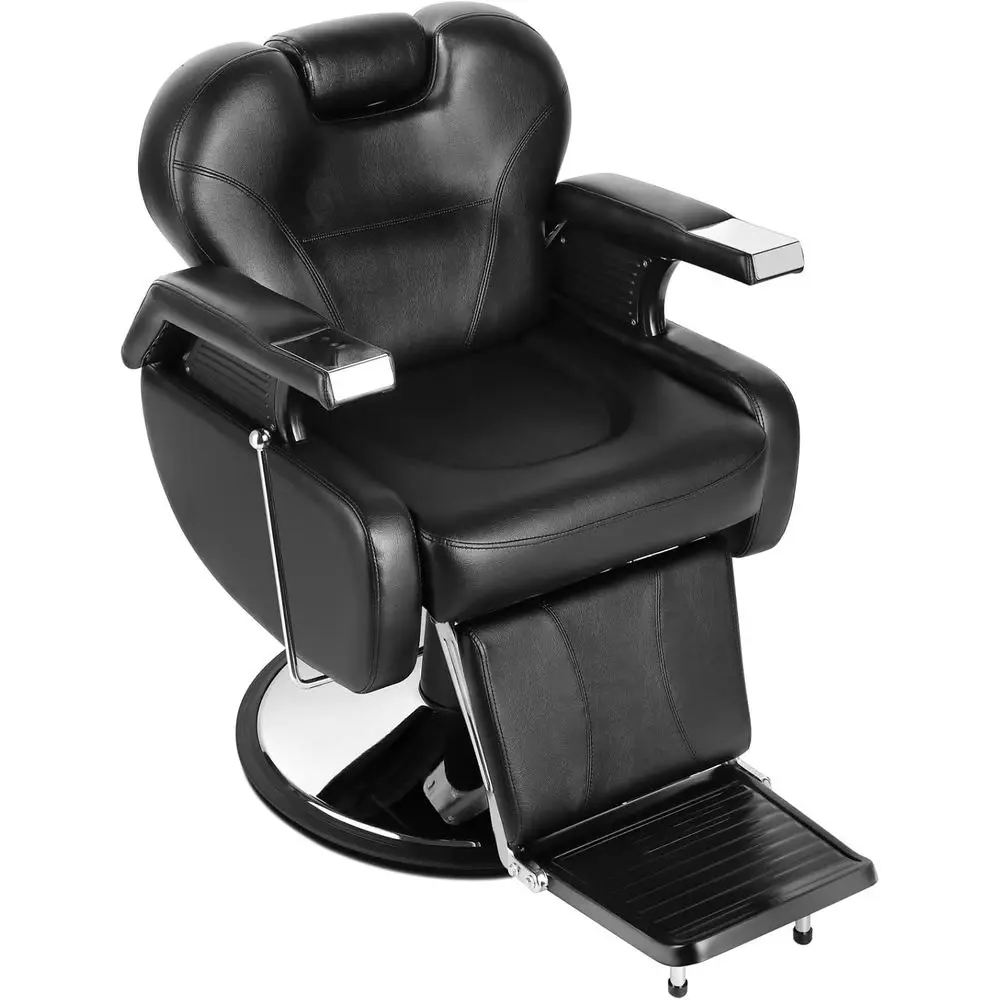 

Vintage Black Heavy-Duty Salon Styling Chair with Recline and Hydraulic Shampoo Function