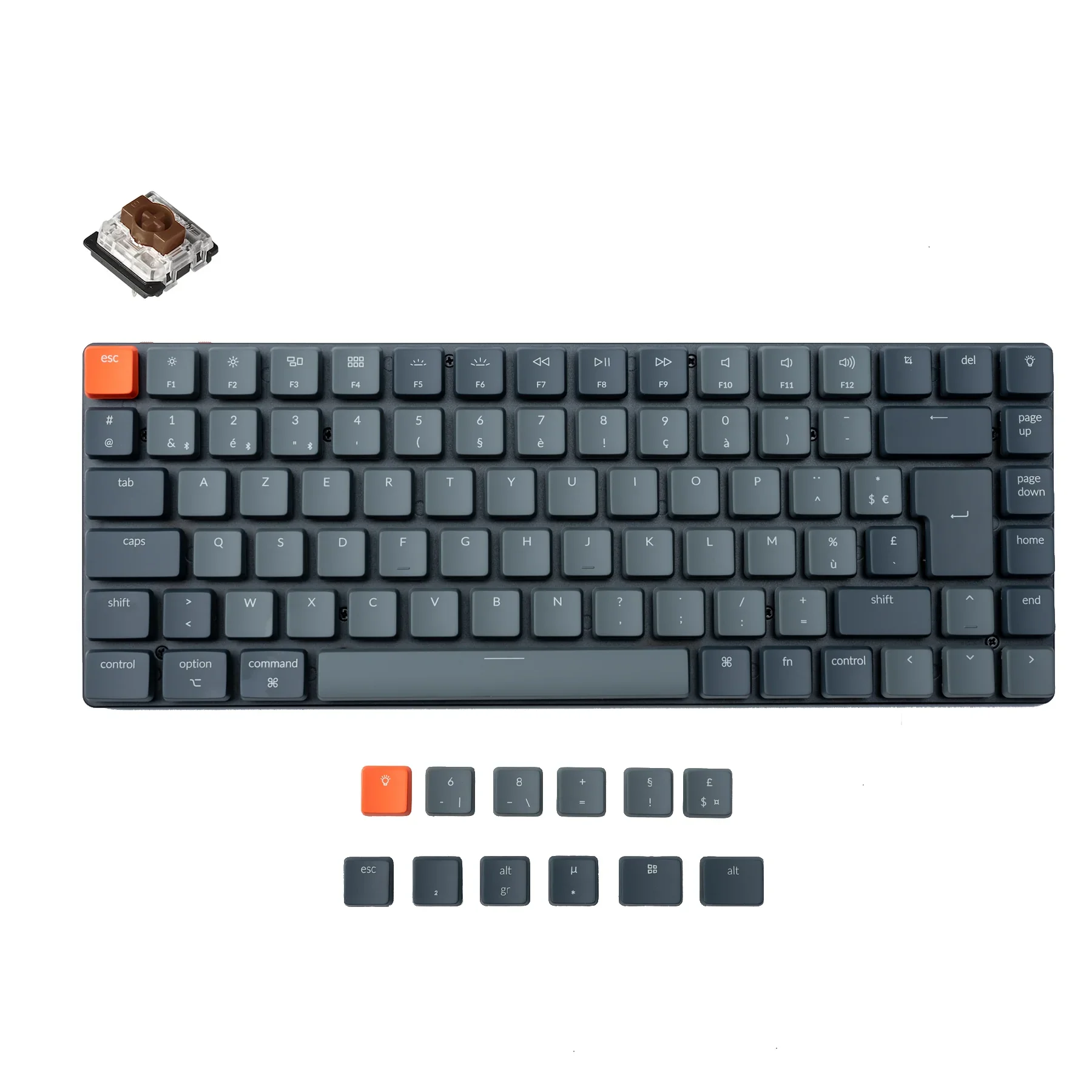 Keychron K3 FR-ISO clavier mécanique sans fil Ultra-mince à profil bas commutateur optique échangeable à chaud rétro-éclairage blanc