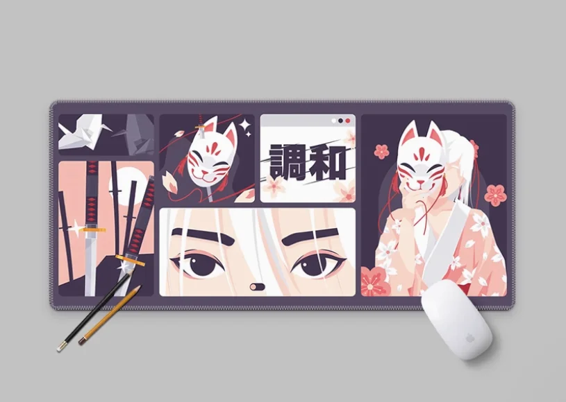 

Tokyo Poster Design Mouse Pad Ultra Anti Slip Locking Edged Waterproof Thicker Natural Rubber Gamer Accessories Keyboard Art