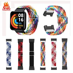 Naylon kayış Redmi izle 2 Lite bileklik High-kaliteli Metal eklem örgülü elastik örgü bilezik SmartWatch silikon bant