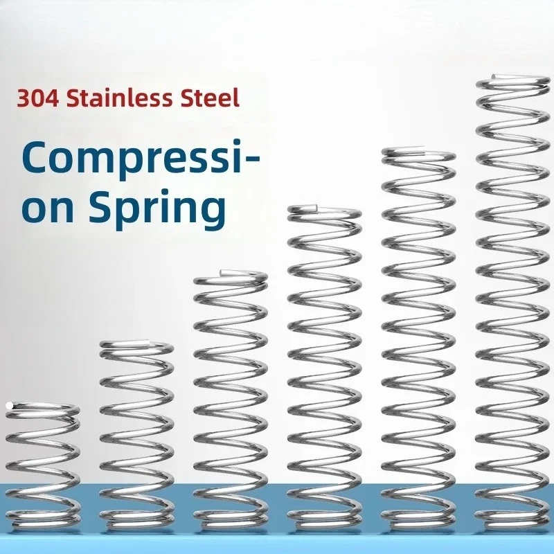 10pcs for 0.3 0.4 0.5 0.6mm Wire Diameter 304 Stainless Steel Compression Spring Pressure Shock Absorber Springs