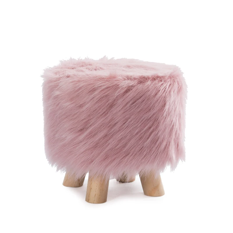 Adorable Shoes-changing Stool Plush Wooden Footrest Removable Chair Cover Soft Seat Cushion Home Decor Furnitu 가구 걸상