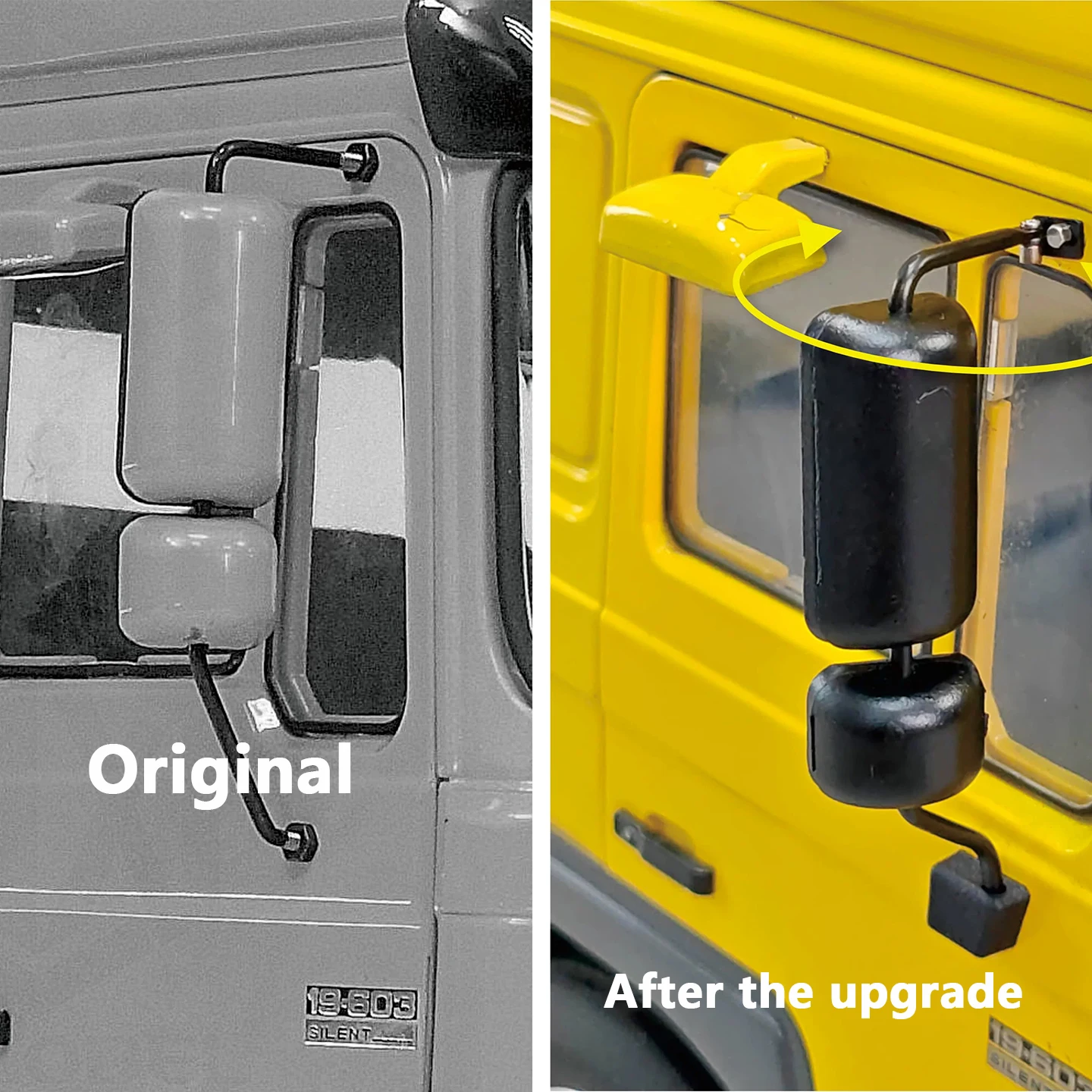 JXmodel 1/14 Scale Metal Cab Upgrade Kit: F2000 Folding Side Mirror Arm Set
