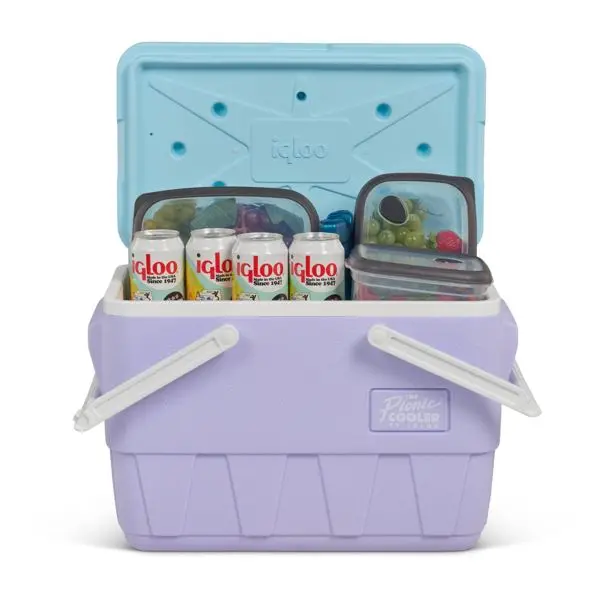 피크닉 바구니 레트로 25qt 하드 사이드 쿨러 - 라일락
