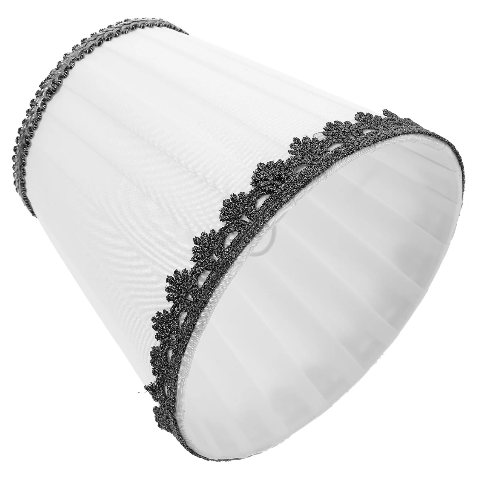 

White Black Border Cloth Lampshade Vintage Decorative Lighting Fixture Accessory For Table Floor Lamp